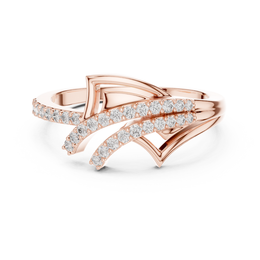 Radiant Feather Diamond Ring