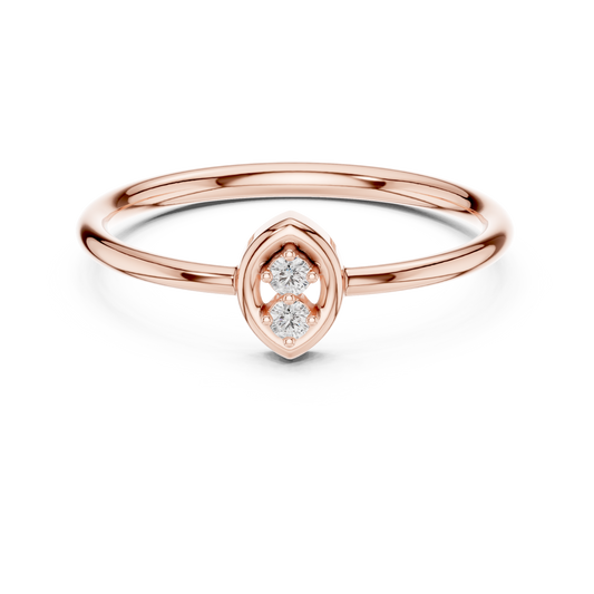 Golden Marquise Diamond Ring