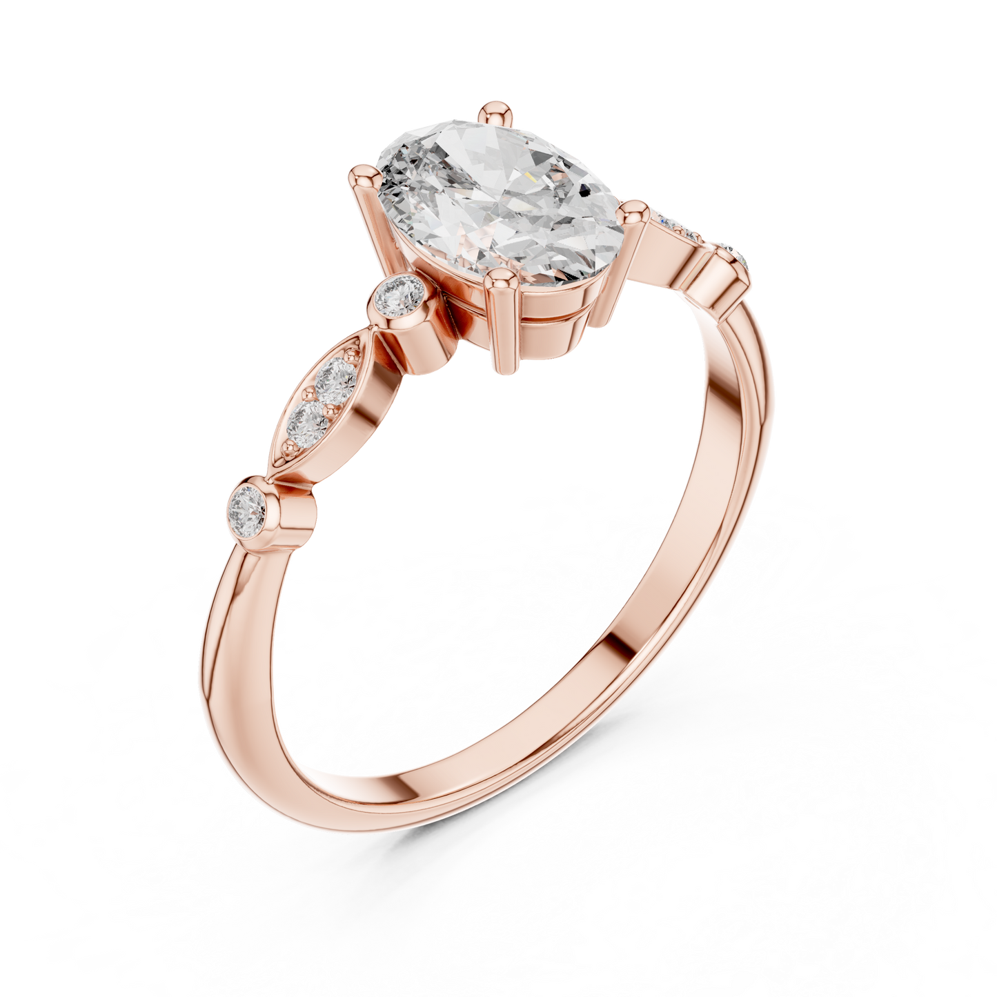 Romantic Oval Cut Engagement Ring