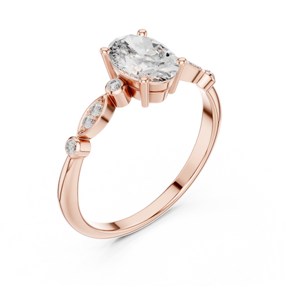 Romantic Oval Cut Engagement Ring