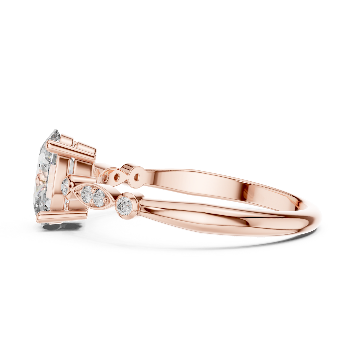 Romantic Oval Cut Engagement Ring
