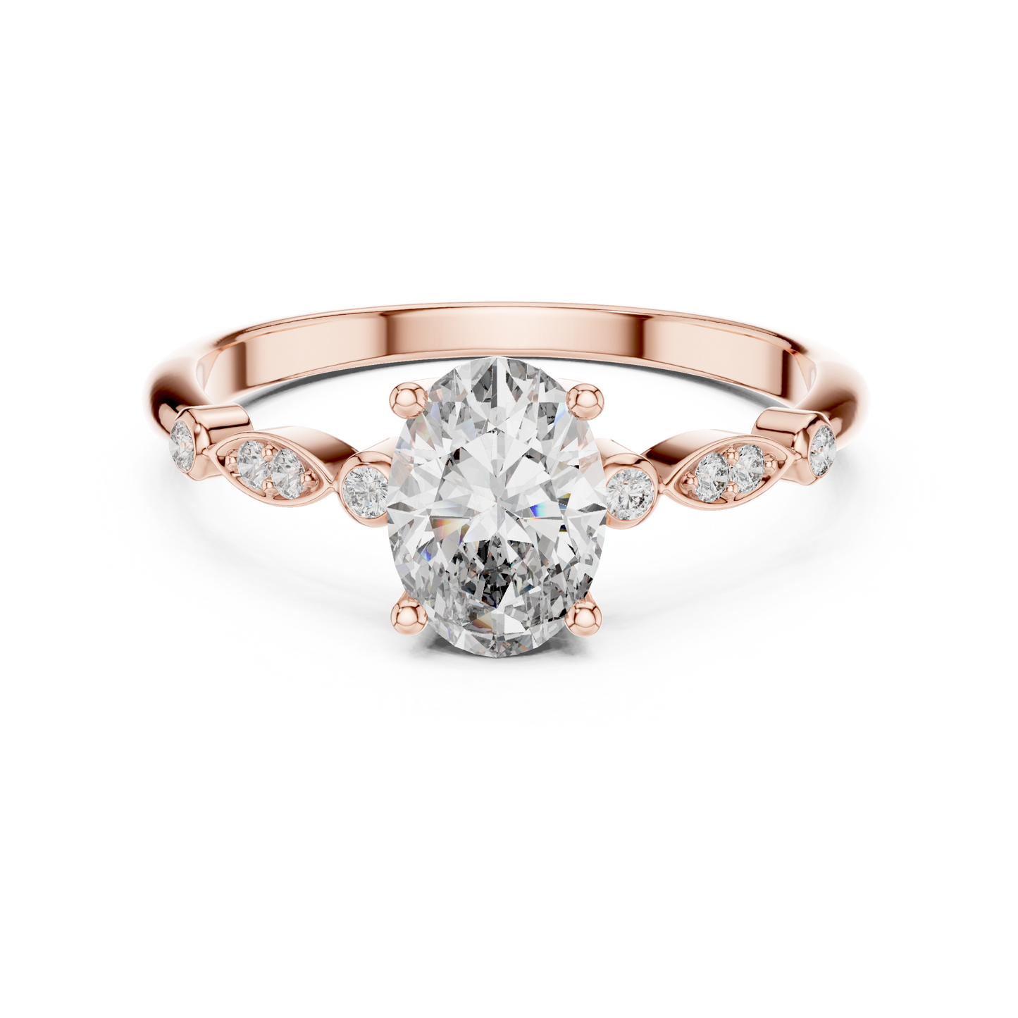 Romantic Oval Cut Engagement Ring