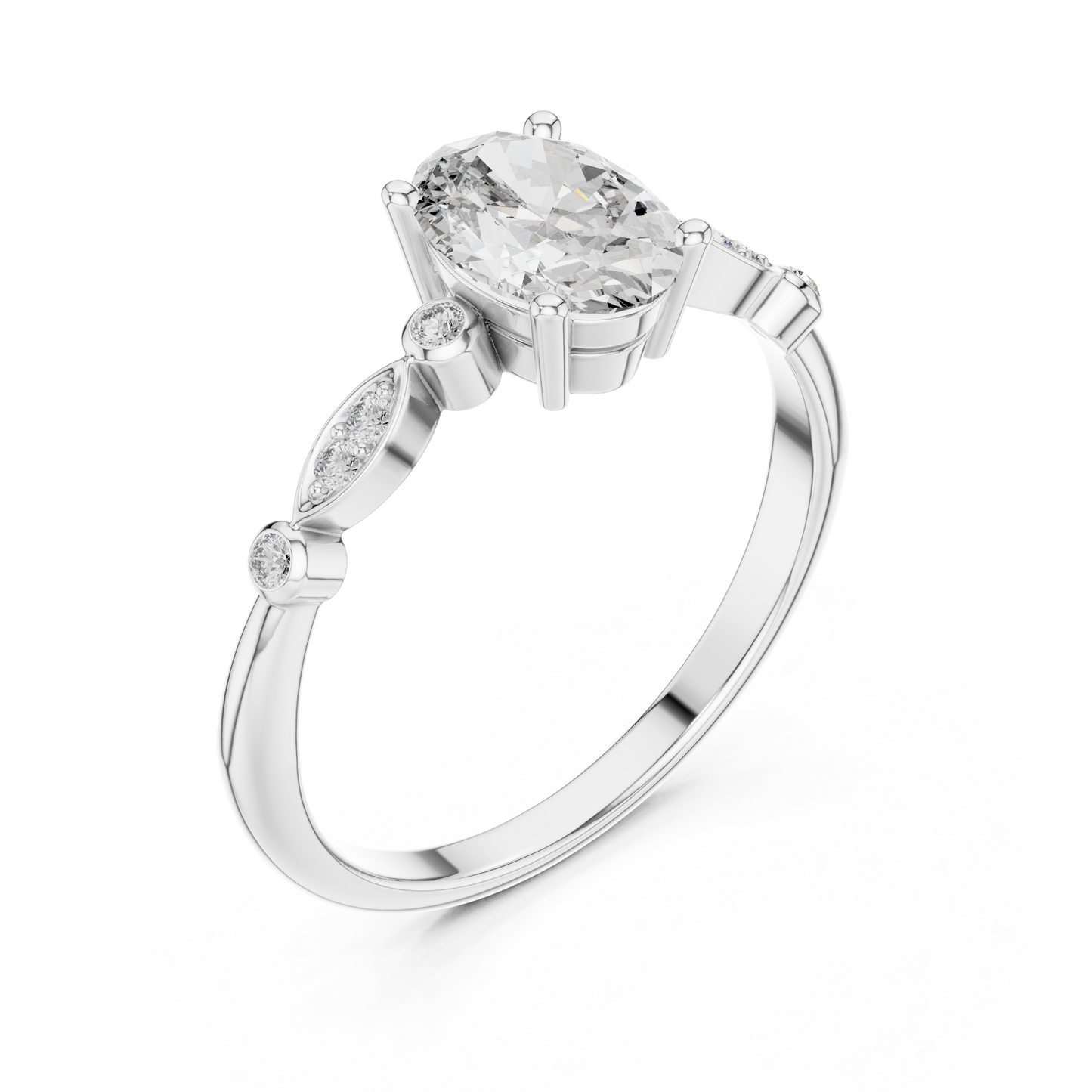 Romantic Oval Cut Engagement Ring