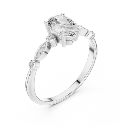 Romantic Oval Cut Engagement Ring
