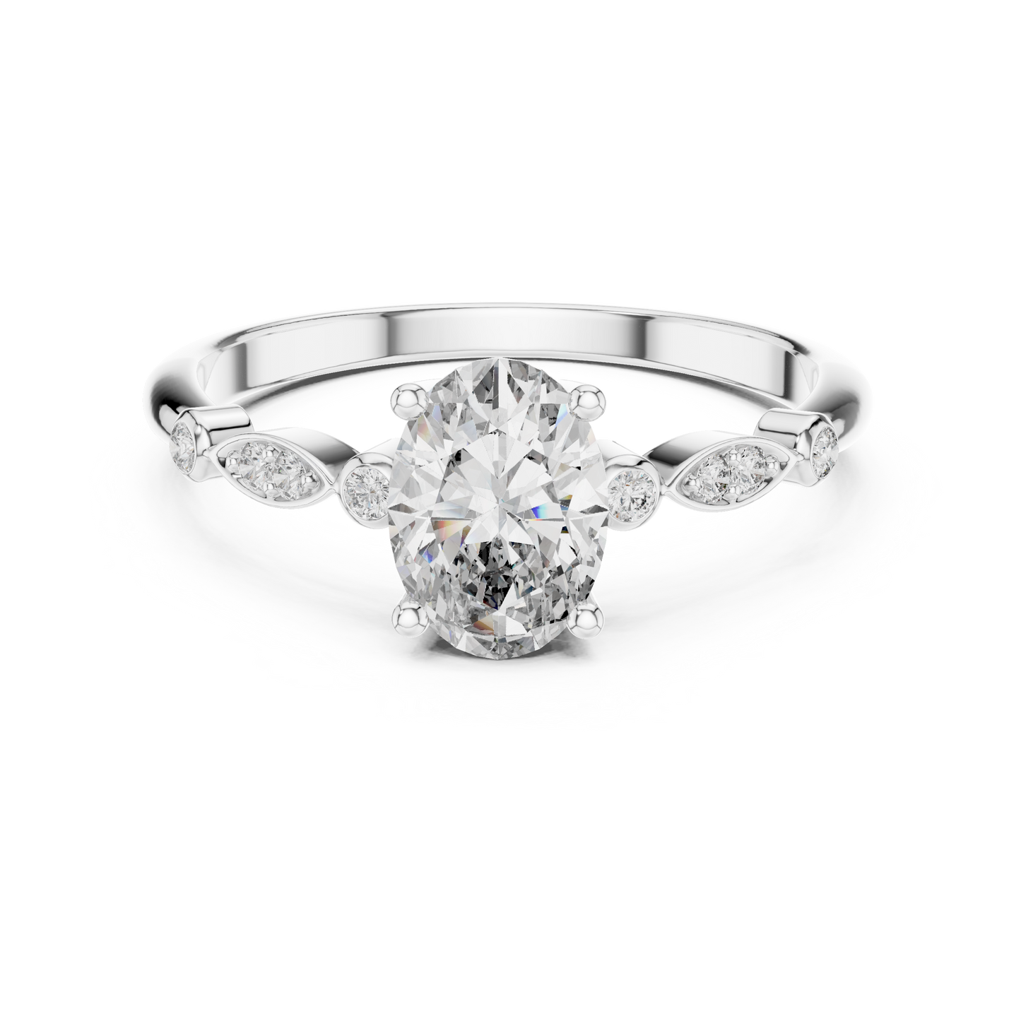 Romantic Oval Cut Engagement Ring