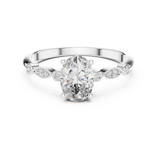 Romantic Oval Cut Engagement Ring