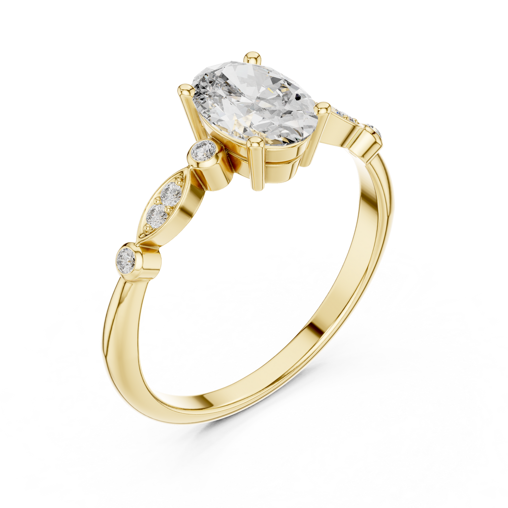 Romantic Oval Cut Engagement Ring