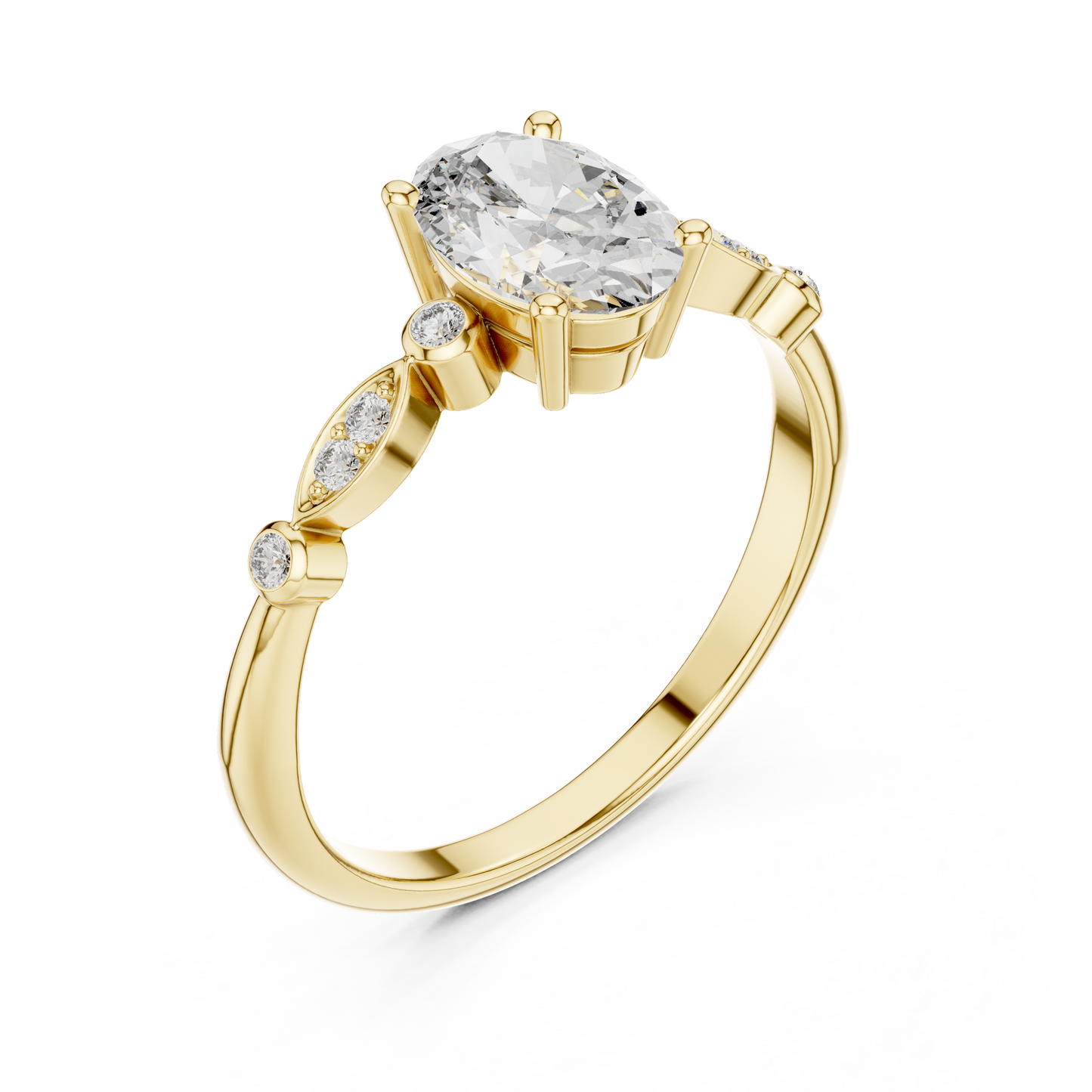 Romantic Oval Cut Engagement Ring