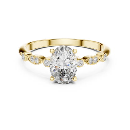 Romantic Oval Cut Engagement Ring