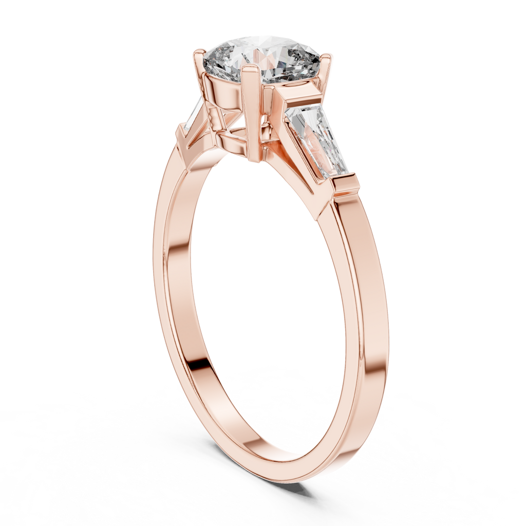 Luxe Tapered Side Stone Diamond Ring