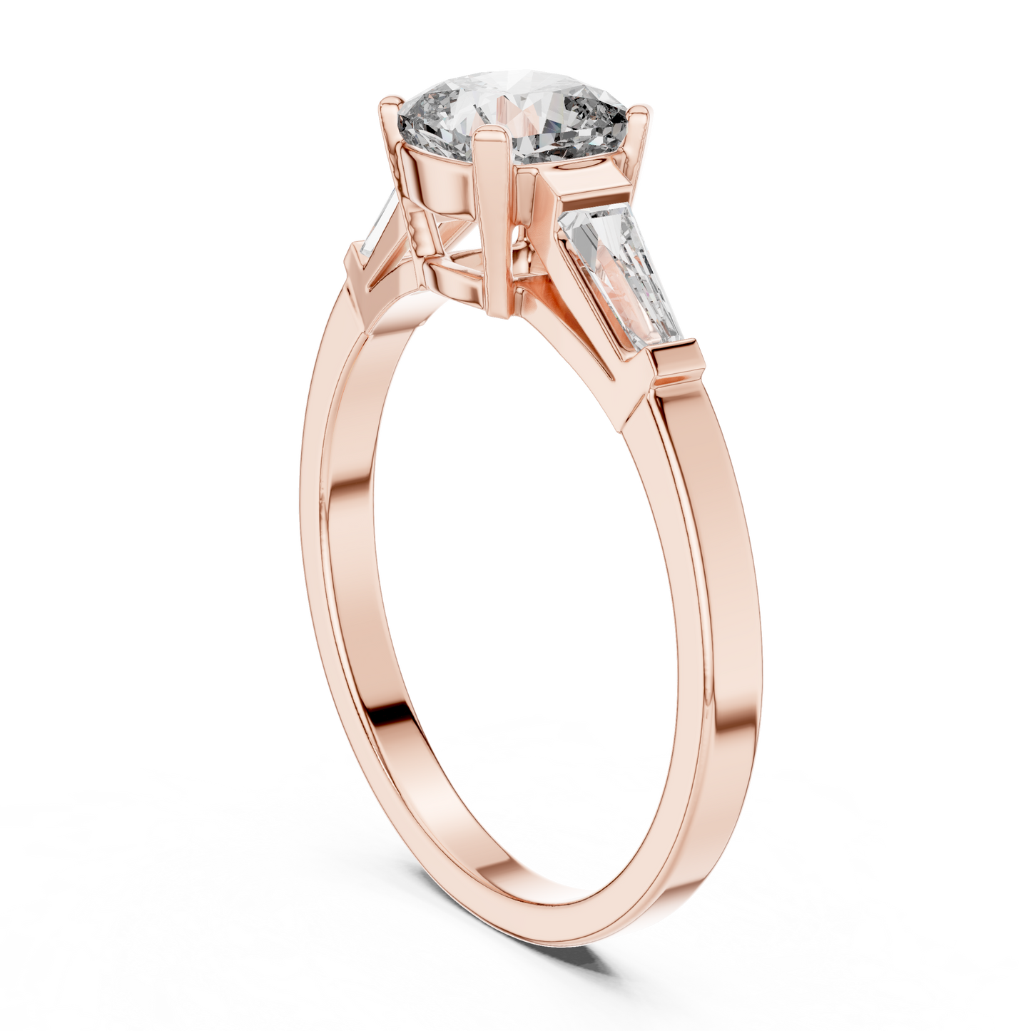 Luxe Tapered Side Stone Diamond Ring
