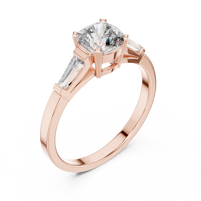 Luxe Tapered Side Stone Diamond Ring