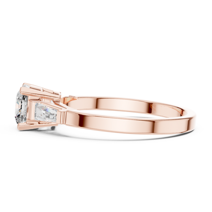 Luxe Tapered Side Stone Diamond Ring