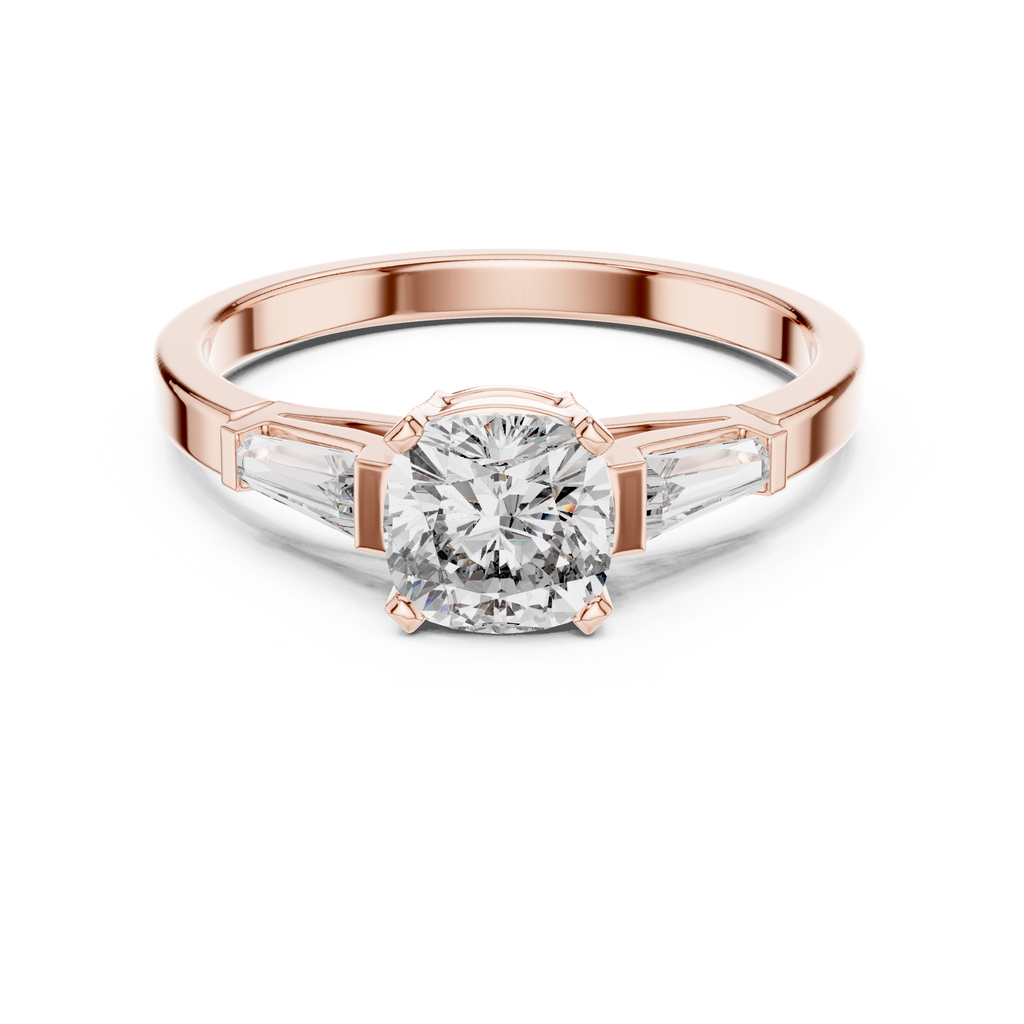 Luxe Tapered Side Stone Diamond Ring