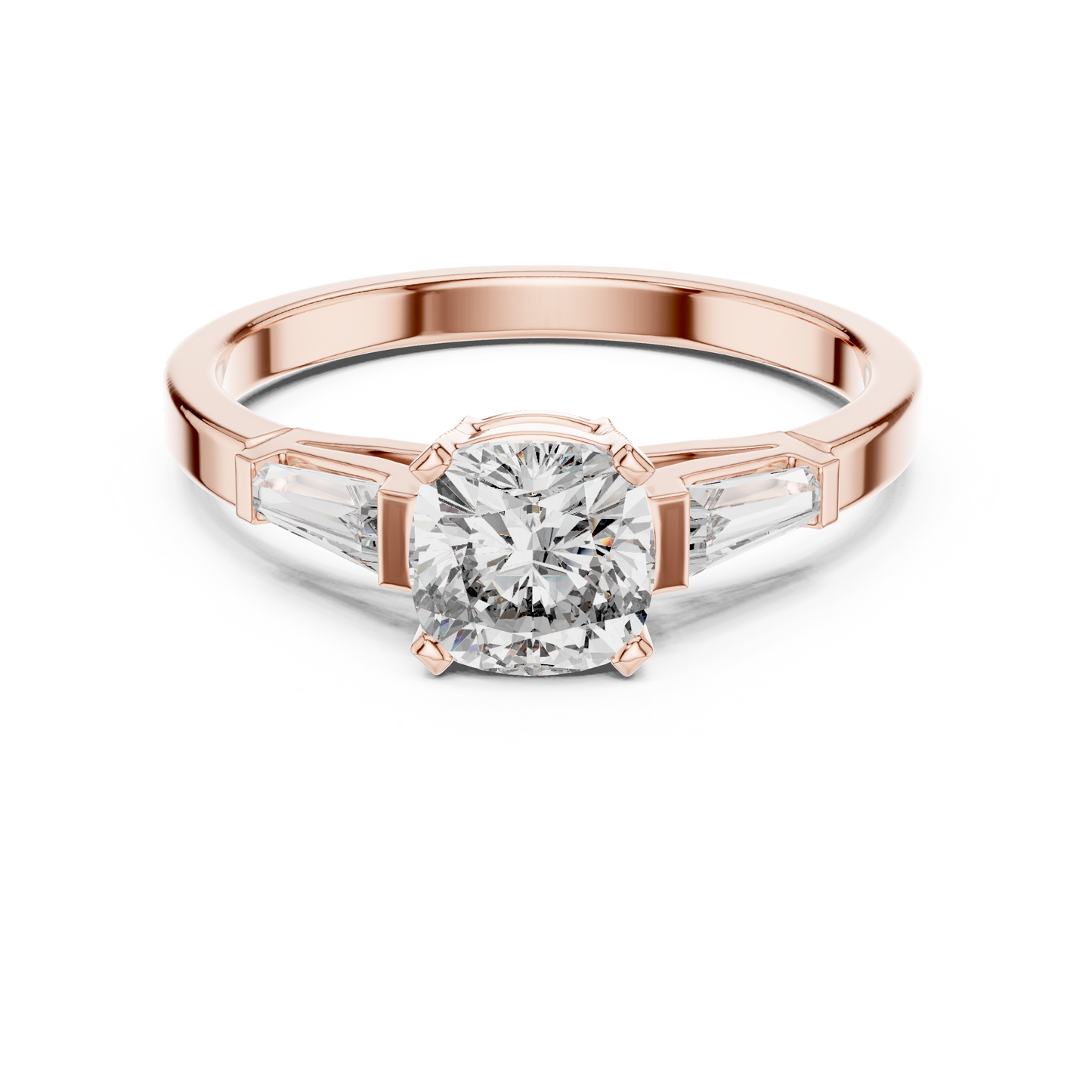 Luxe Tapered Side Stone Diamond Ring