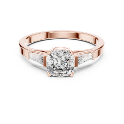 Luxe Tapered Side Stone Diamond Ring