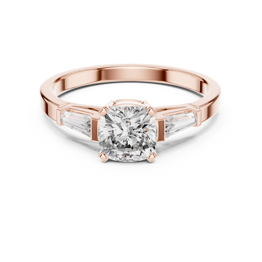 Luxe Tapered Side Stone Diamond Ring