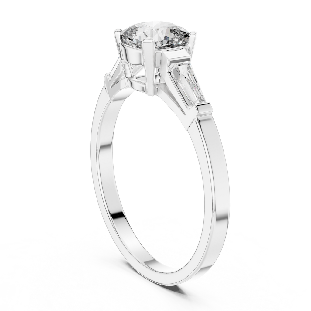 Luxe Tapered Side Stone Diamond Ring