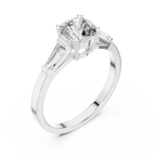 Luxe Tapered Side Stone Diamond Ring