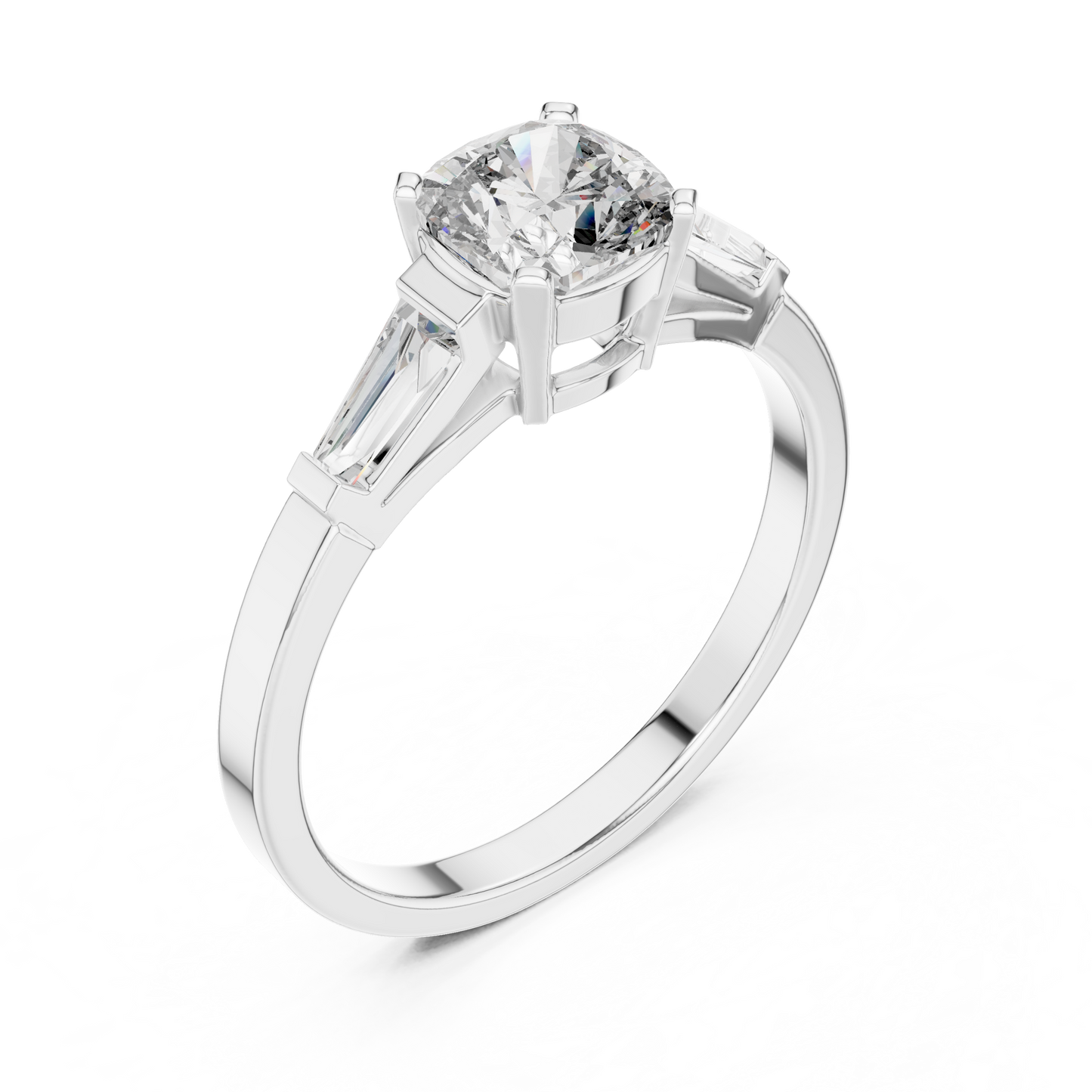 Luxe Tapered Side Stone Diamond Ring