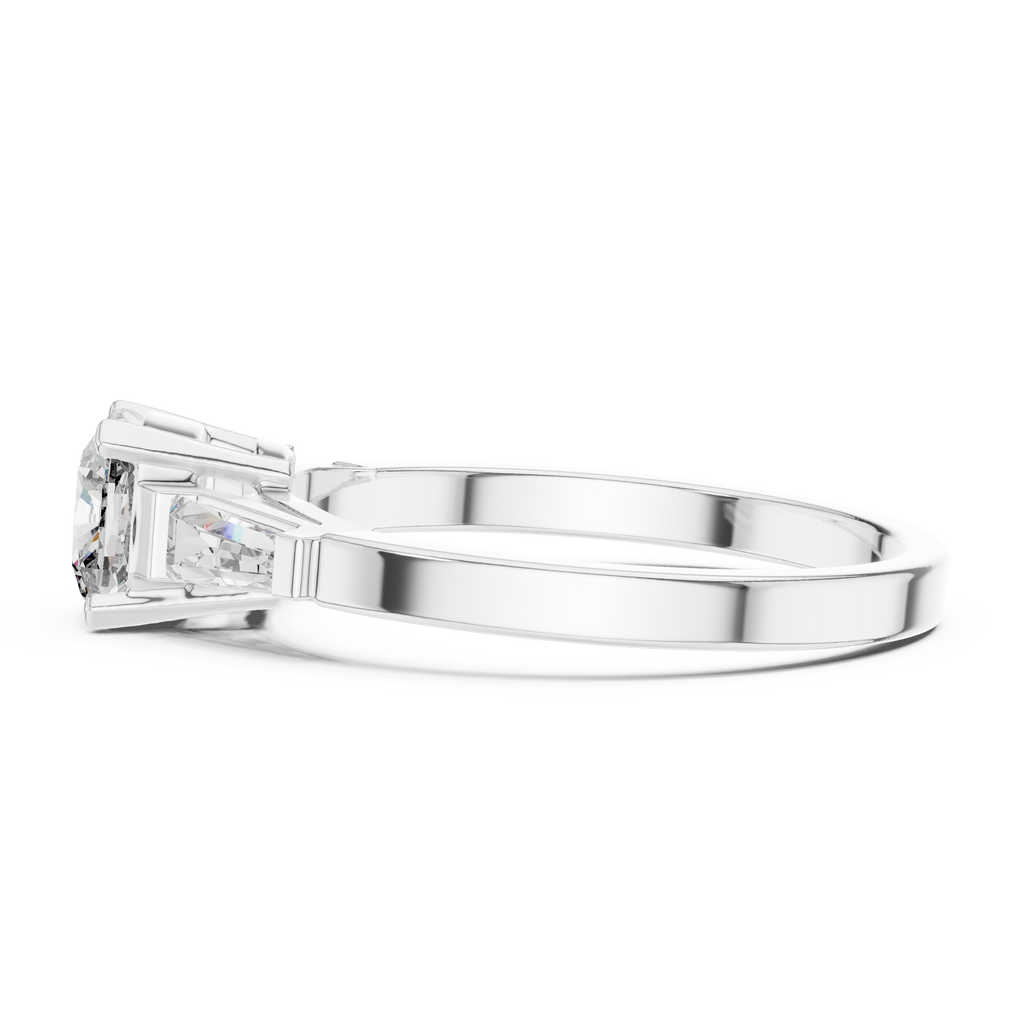 Luxe Tapered Side Stone Diamond Ring