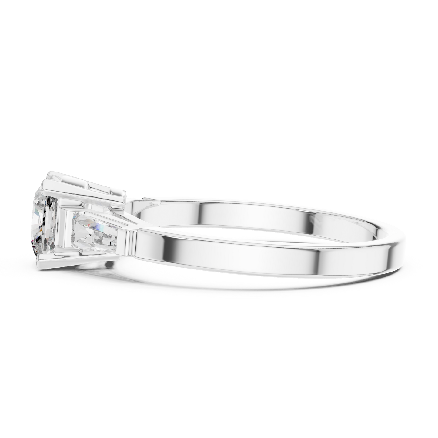 Luxe Tapered Side Stone Diamond Ring