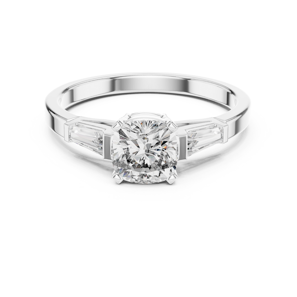 Luxe Tapered Side Stone Diamond Ring