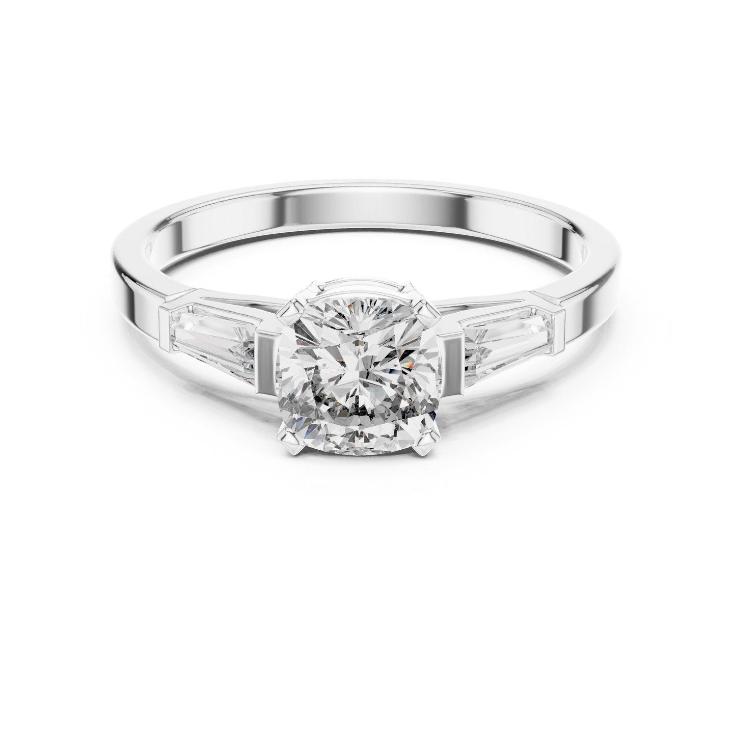 Luxe Tapered Side Stone Diamond Ring