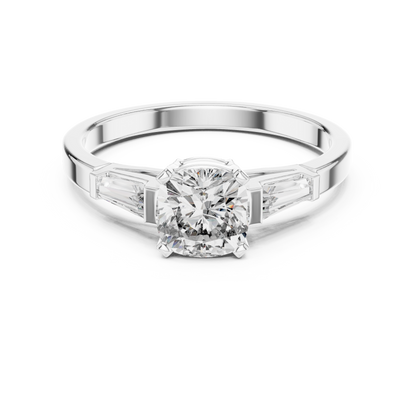 Luxe Tapered Side Stone Diamond Ring