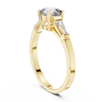 Luxe Tapered Side Stone Diamond Ring