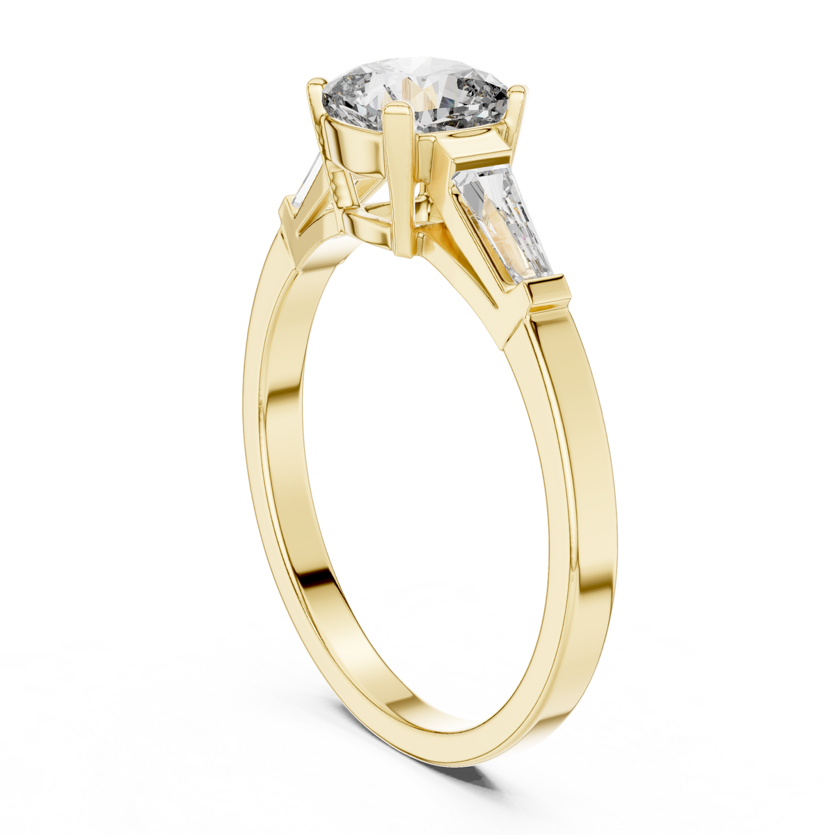 Luxe Tapered Side Stone Diamond Ring