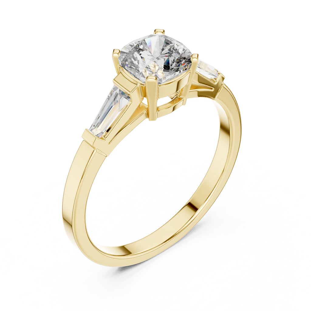 Luxe Tapered Side Stone Diamond Ring