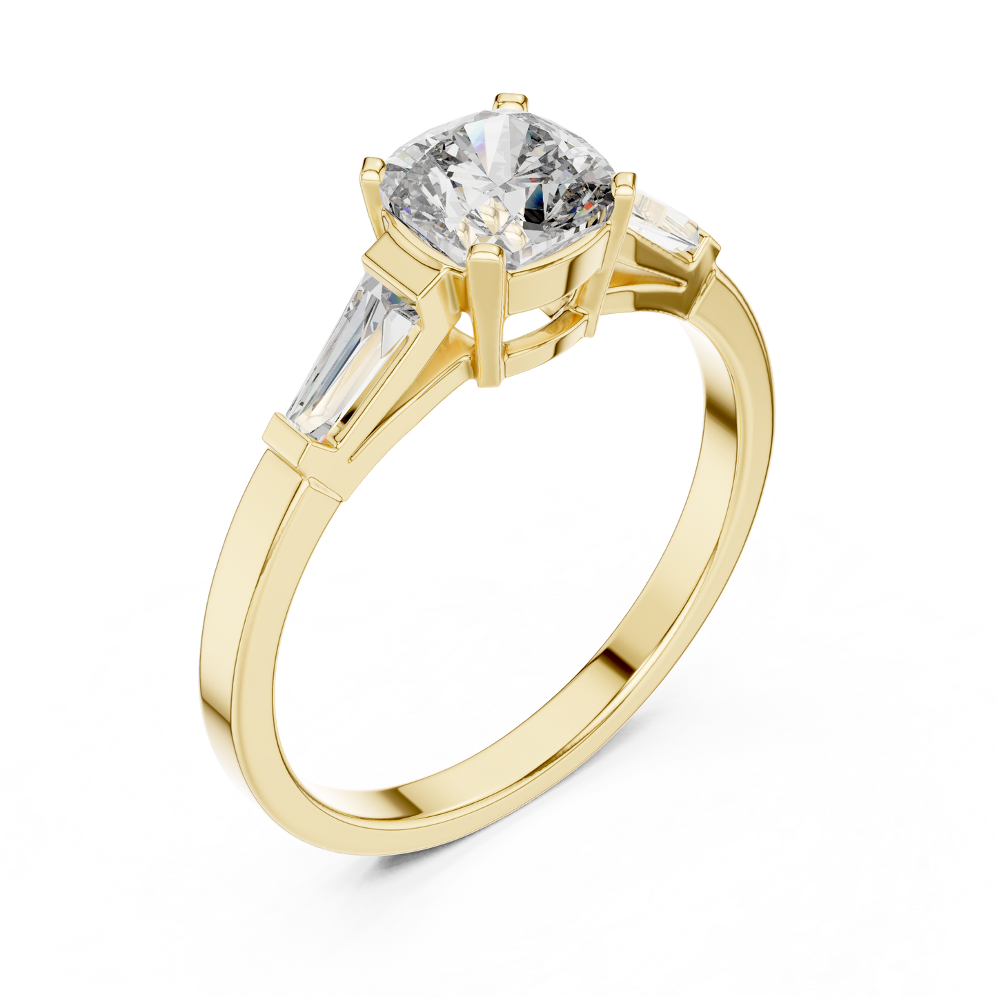 Luxe Tapered Side Stone Diamond Ring