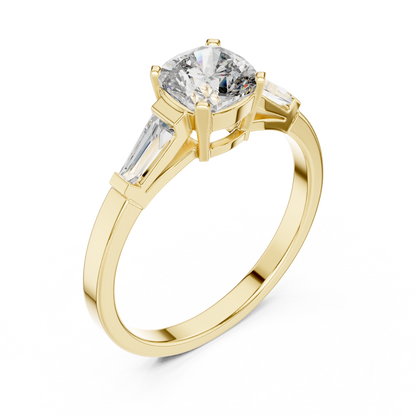 Luxe Tapered Side Stone Diamond Ring