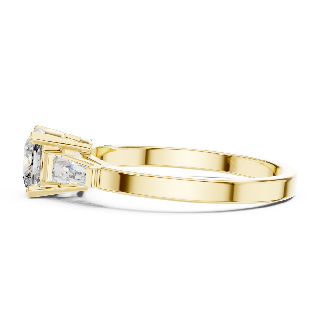 Luxe Tapered Side Stone Diamond Ring