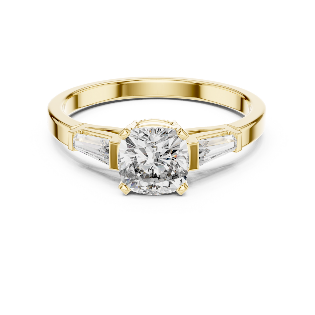 Luxe Tapered Side Stone Diamond Ring