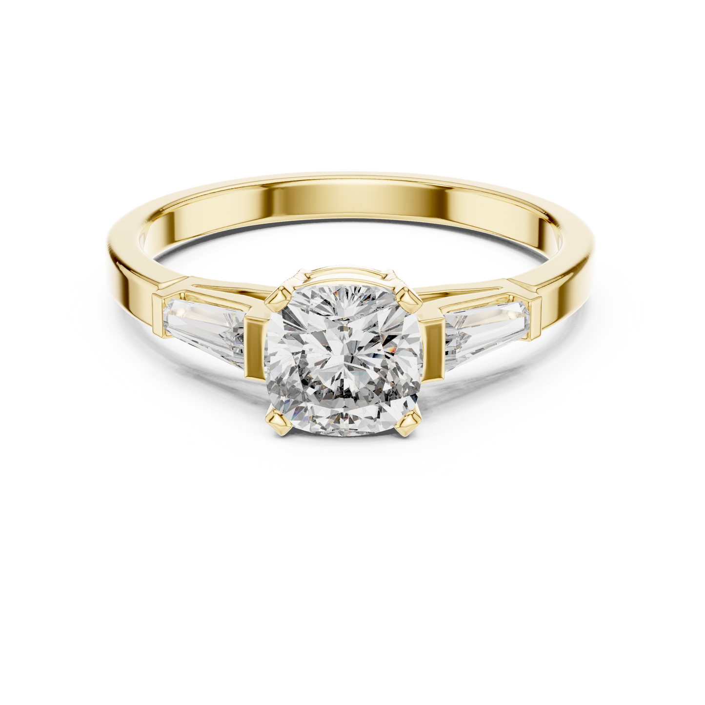 Luxe Tapered Side Stone Diamond Ring