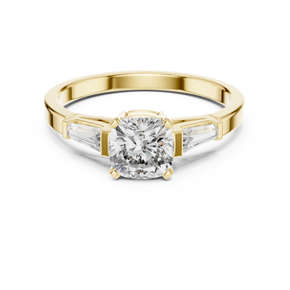 Luxe Tapered Side Stone Diamond Ring