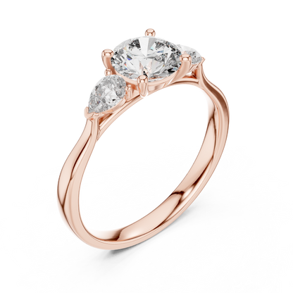 Golden Grace Three Diamond Ring