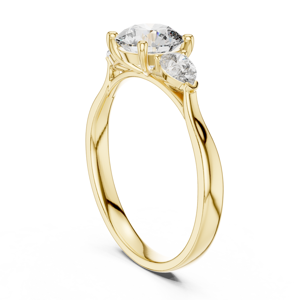 Golden Grace Three Diamond Ring