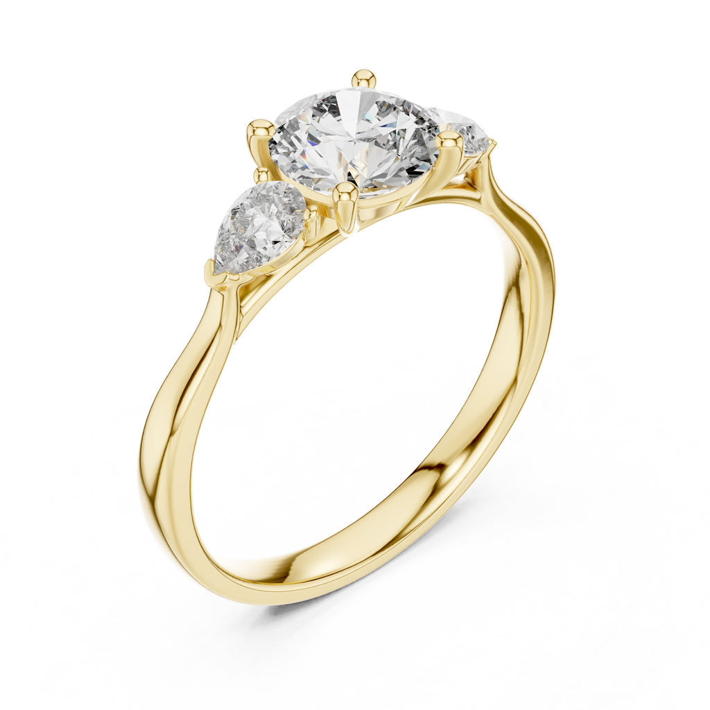 Golden Grace Three Diamond Ring