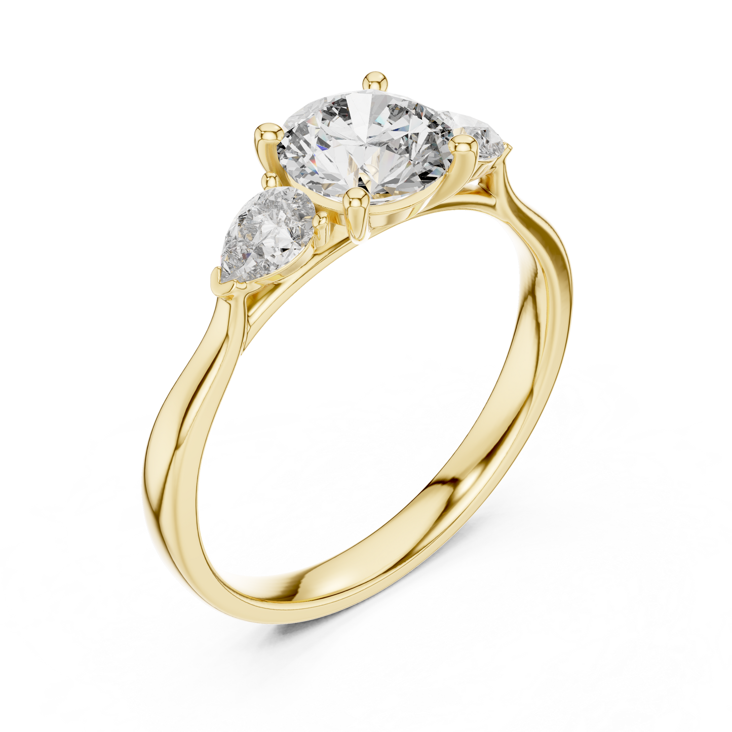 Golden Grace Three Diamond Ring