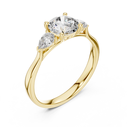 Golden Grace Three Diamond Ring