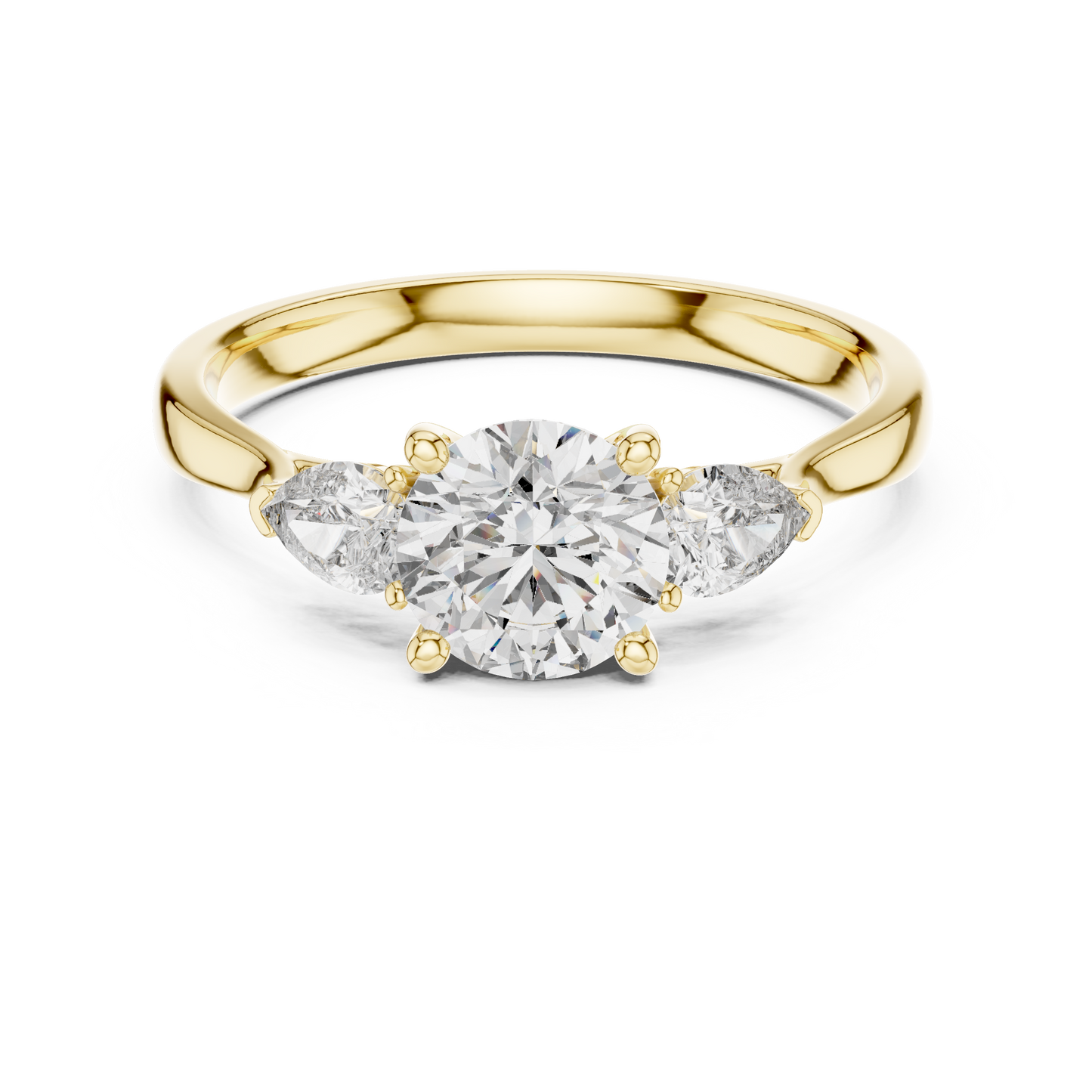 Golden Grace Three Diamond Ring