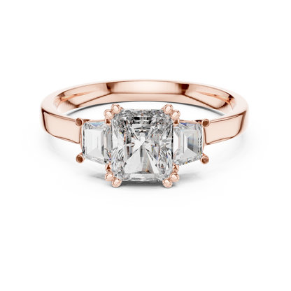 Elegant Gold Emerald Diamond Ring