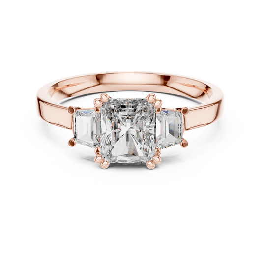Elegant Gold Emerald Diamond Ring