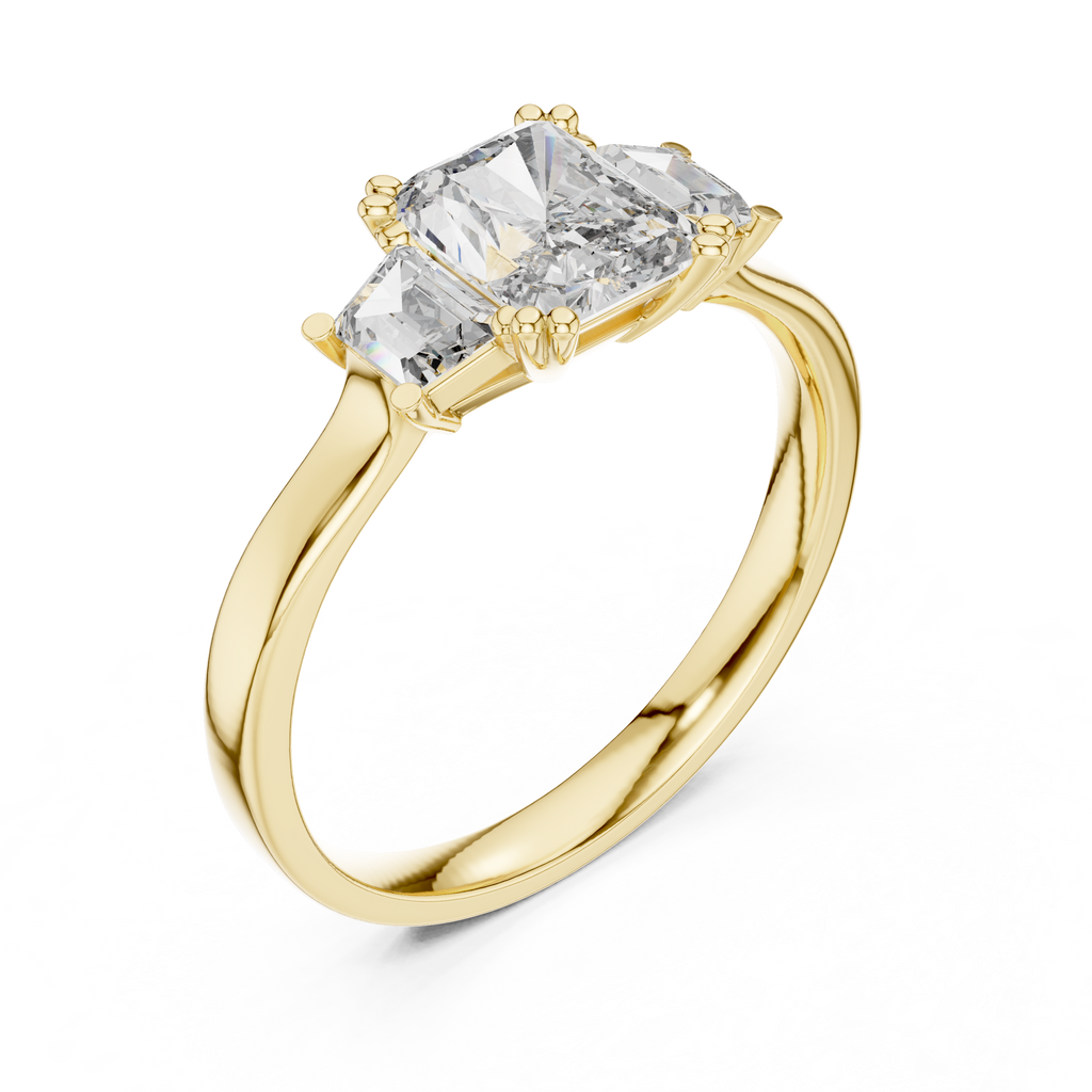 Elegant Gold Emerald Diamond Ring