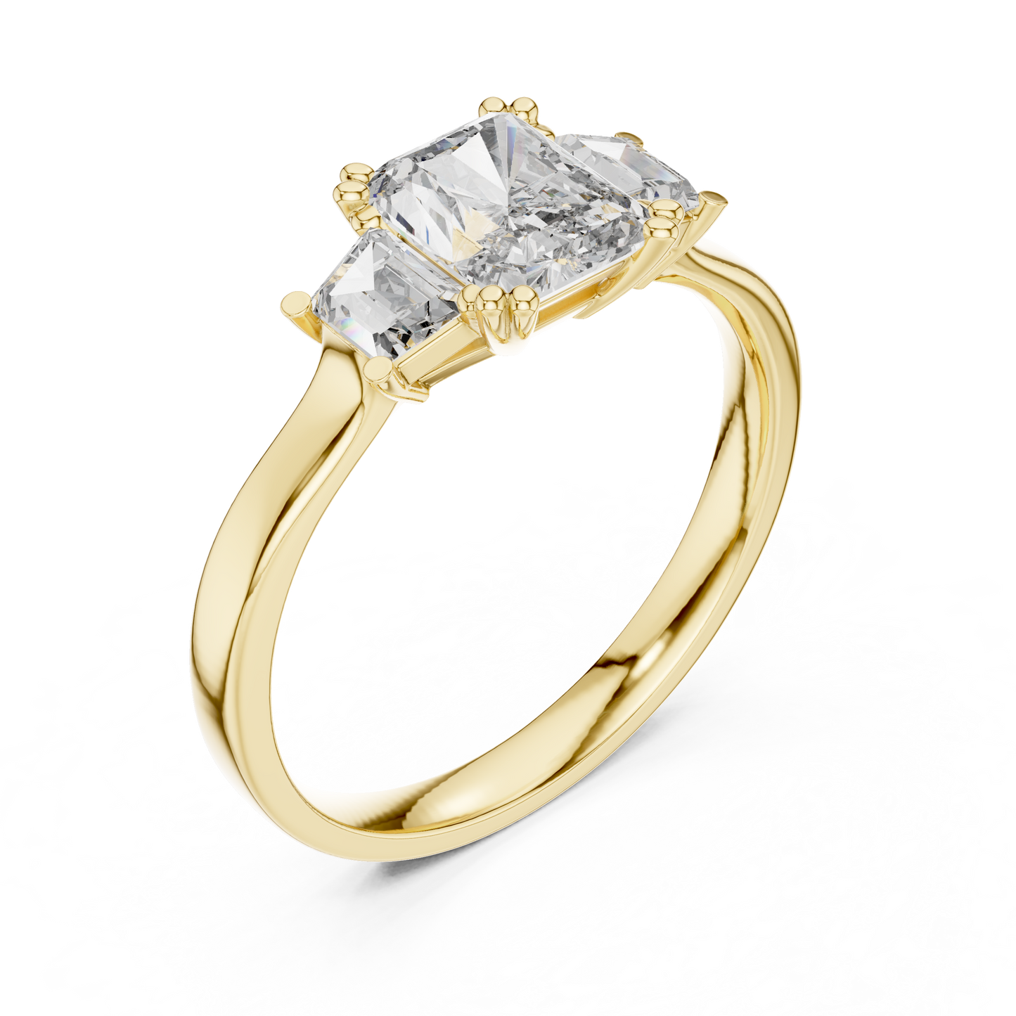 Elegant Gold Emerald Diamond Ring