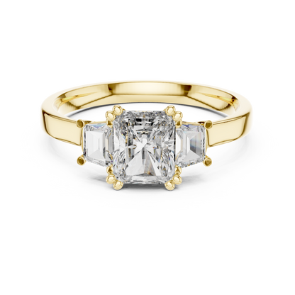 Elegant Gold Emerald Diamond Ring