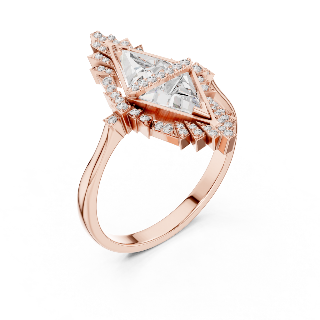Designer Art Deco Engagement Ring